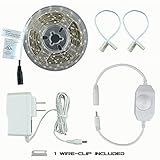 HitLights Warm White SMD3528 LED Light Strip Kit - 180 LEDs 10Ft Roll Cut to length Includes 15 Watt