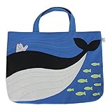 ゴンガリガリ レッスンバッグ/くじらの海/ハンドメイド感覚の刺繍がかわいいキッズバッグ