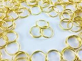 ノーブランド品 二重丸カン 10mm 200個 ゴールド 金色 二重リング （AP0213）