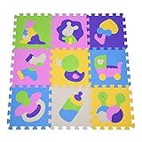 ジョイントマット　フロアーマット　防音マット　フチ付き　30cm　9枚セット　床暖房対応　滑り止めマット　転倒防止　防水　ベビー 赤ちゃん用　家庭用