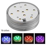 LEDGLE LED潜水ライト 水中照明 水中LEDライト イルミネーション サブマリンLEDランプ 魚タンクライト 花瓶ライト 電池式RGB リモコン付き 10灯LED IP68防水 花瓶 金魚鉢 