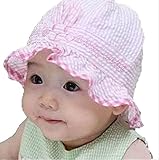 Seliyi 赤ちゃん の 日よけ 帽子 女の子 男の子 紫外線 防止 お出かけ用 ベビー ハット 新生児 ボーダー柄