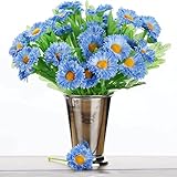 BalsaCircle 108小さなデイジー人工ウェディングシルク花 – 12 bushes ブルー