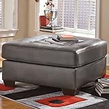 Ashley Alliston StarSun Depot シグネチャーデザイン 特大アクセント オットマン グレー DuraBlend 幅37インチ x 奥行き37インチ x 高さ19インチ
