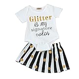 Lutents ベビー服 ロンパス カバーオール 二点セット 半袖 ローマ字 スカート付き 縞模様 可愛い 女の子 カジュアル 快適 着心地良い 歩行服 パジャマ 新生児 出産祝いプレゼント