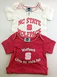 パックの2 Outerstuff公式ライセンスInfant 6 to 9月North Carolina State Wolfpackベビー女の子ピンクandホワイトワンジーロンパースクリーパー