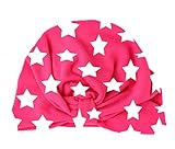 ベビー 星プリンティング 子供の帽子 結び目 ボヘミア 赤ちゃんの帽子 インド風のハット (ブラ赤)