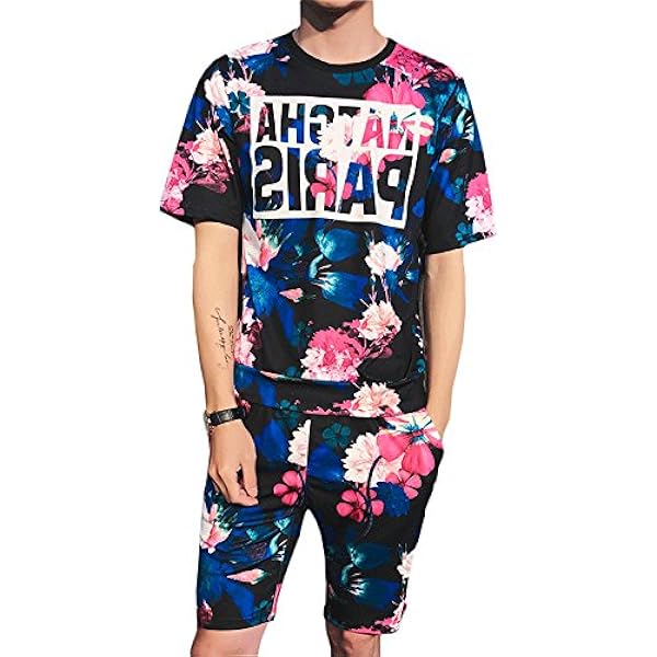 Amazon Co Jp スウェット メンズ 上下セット スウェットセットアップ メンズ 運動 ジャージ セットアップ 2点セット Tシャツ 半袖 トレーニングウェア ペアルック パーカー 部屋着 大人 男性 ロゴプリント ハーフパンツ 大きいサイズ カジュアル ルームウエア