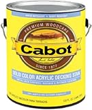 CabotソリッドカラーアクリルデッキStainアクリルExteriorホワイトベース不透明1 Qt