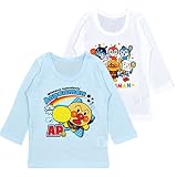 アスナロ（トップス 長袖tシャツ） アンパンマン 長袖Ｔシャツ 2枚組 ベビー 男の子 女の子 子供90 サックス
