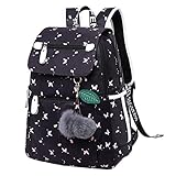 バックパック レディース リュックサック　可愛い顔表情 　通学 スクールリュック 通勤 防水 USBポート搭載 ふわふわボール付き