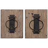 Uttermost素朴なドアノッカー壁アート – のセット2 – 12 W x 16.5h in. EA。 2 07654