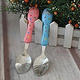 2 Pcs Baby Kids Flatware Self Feeding Training Spoon Stainless Steel by COFFLED