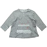 《H29年春物》(日本製) Pample Mousse(パンプルムース) メランスター接結動物と果物の刺繍付オーバーブラウス 90cm /GY NO.DP-71217