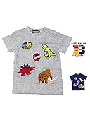 【子供服】 Little Bear Club (リトルベアークラブ) 恐竜・マンモスワッペンＴシャツ 80cm～130cm S34722