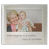Lawrence Frames Brushed Metal 4 by 6-Inch What Happens at Grandmas Stays at Grandmas Picture Frame, 