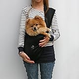 エブリデイ･コンパクトコットン・ドッグスリング2［飛出し防止フック付] Ｍ　　ブラック DogPeace(ドッグピース) 小型犬用 子犬 抱っこ紐 ひも バックスリング バッグスリング ペット PET キャリー キャリア