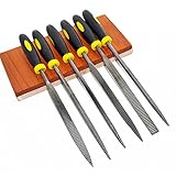 KaLaiXing Hand File Wood Rasp. Hardened Steel Mini Diamond Hand File Set with Rubber Hand Grip Handl