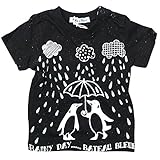 《初夏盛夏対応》 BateauBleue(バトーブルー) 天竺雨やどりペンギン半袖Tシャツ 100cm/Bk NO.AH-1751312