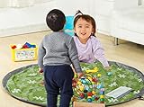 60 " Children 's Floor Play MatでポータブルショルダーバッグToddlers Kids Toy Storage Organizer Net (グリーン)
