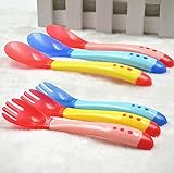 BeautyMood 6 PCS Baby Spoons-BPA Free-Soft Tip-Heat Sensitive-Bright Neutral Colors-FDA Approved-Com
