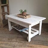 リサイクルウッド　幅80リビングテーブル[ホワイト]