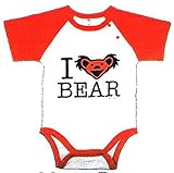 【ベビー服】【子供服】☆半袖ロンパース　アイラブベアー☆(80)I Love Bear　Rompers Dead Bear　値下げ　男の子　女の子　綿100%　コットン100%　カバーオール　前開き　