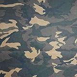 【148cm幅/100%リネン生地/ライトキャンバスプリント】迷彩柄(カモフラージュ) 1m単位で切り売りいたします (ブラウン系)