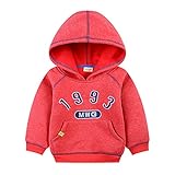 PANCY 子供服 秋冬 スウェットパーカー フード付き トレーナー フーディ 長袖 厚手 男の子 女の子(110cm,レッド)