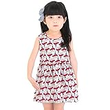 Domybest　子供服 女の子 フォーマル ワンピース　サンドレス 可愛い ドレス ガールズ ワンピース 花柄　プリント ノースリーブ 春夏秋　誕生日 入学式 卒業式 発表会 結婚式 七五三 (11