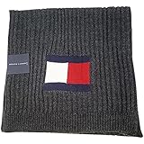 TOMMY HILFIGER H8C73220-CHARCOAL KNIT LOGO CUFF SCARF トミーヒルフィガー マフラー アクリル100％ グレー【並行輸入】