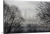 Bill Youngプレミアムシックラップキャンバス壁アート印刷題名カナダ、オンタリオ、Parliamentを通して見Buildings Fog Onオタワ川 48" x 32" 2079113_24