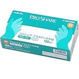 アズワン(AS ONE) ナビス プロシェア 使い捨て プラスチック手袋 パウダー無 M 1箱(100枚入) / 8-9569-02