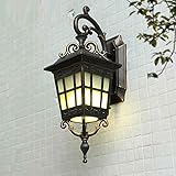 CGJDZMD ウォールSconce LED屋外セキュリティヴィンテージ防水ウォールライト屋外のブラシシリンダーポーチライト/ウォールライトIP44ガラスランプシェードウォールランプ