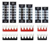 YFFSFDC ネジ留め式組端子台 600V 15A 2列型 極数4 極数5 極数6 2色絶縁圧着端子セット付き 家電 電子回路 機械用