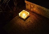 Lightess 2.8" x 2.8" Frosted Glass Solar Brick Paver Light with 1 LED (Warm White) [並行輸入品]