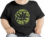 Vegetarian Weed Hype Stoned Blaze Marijuana Leave オーガニックベビーTシャツ 12 - 18 Months