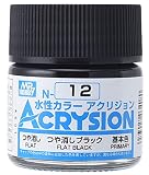 GSIクレオス アクリジョン つや消しブラック 10ml 模型用塗料 N12