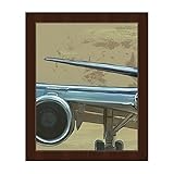 Triptych Left Wing Jet Plane Airplane Illustrationペイントセット1 3の壁アートプリント 24x30 VEH0000059FRM24X30SES