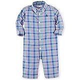 Ralph Lauren(ラルフローレン) 長袖タータンチェックシャツカバーオール(Blue) 12M(9-12ヶ月)[並行輸入品]
