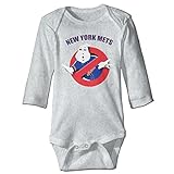 NINKI ベビー服 おもしろい メッツ ゴーストバスタ 長袖 カバーオール 6ヶ月~24ヶ月 100%コットン 出産祝い Size 18 Months グレー
