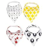 My Mini McGee Baby Bandana Drool Bibs with Adjustable Snaps, 4 Pack, for Boys and Girls, Infants and