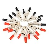 10ピース/ロット絶縁ワニクリッププラスチックハンドルケーブルリードテスト金属ワニ口クリップクランプ52ミリメートル長さ