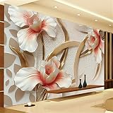 lhdlily 3d壁紙壁画壁ステッカー増粘ファッション簡単な3次元Lilyリビングルームテレビ背景 LHDLily-3629842561