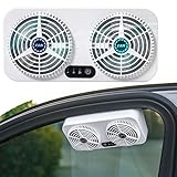 車用排気ファン 換気扇 USB式車載扇風機 ツーファンタイプ 冷却空気 熱気排出 車内換気 車用ラジエーター 小型 軽量 USB駆動 車用冷房品 空気循環 蒸れ解消 消臭 熱中症対策 車載 冷却ファン ウィンドファン 車の窓扇風機 (白)