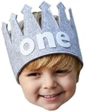 Classy Baby Boy最初" One "誕生日グレーとホワイトパーティークラウン