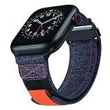 アローン(Allone) AppleWatch ファブリックバンド デニム 49/45/44/42mm スマートウォッチアクセサリ ナイロン マジックテープ 耐久性 GRK-WM17DN