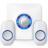 Fosmon 51008HOM ワイヤレス チャイム / ドアベル / 玄関 呼び鈴 / 呼び出し鈴【無線範囲/受信距離 300m/1000ft | 52 種チャイム音 | 4 節音量調整 | LED