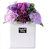 Airyus ソープフラワー フレグランス 石鹸の花 枯れない フラワーギフト 陶器入り アレンジメント (パープル)