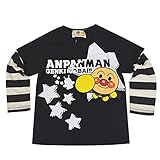 アンパンマン 長袖Tシャツ フェイクレイヤードタイプ 男の子 女の子 ANPANMAN 春物 fo-oa3586 90cm ブラック